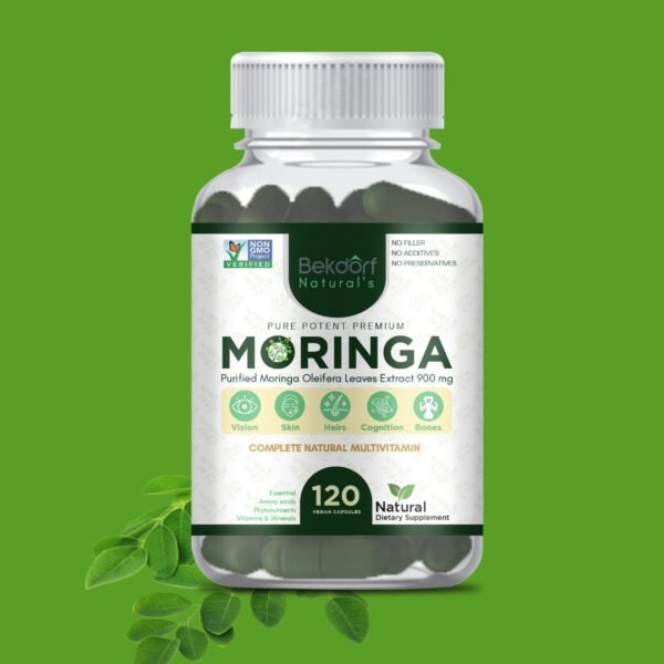 Pure Moringa Leaves Extracts,120 Vegan Capsules