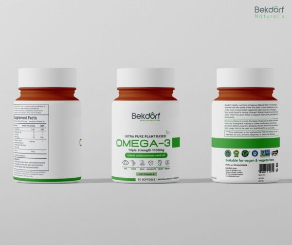 BEKDORF NATURAL’S PLANT OMEGA-3 (Preservative free)1000 mg- Omega 3,6,9 & Vit E