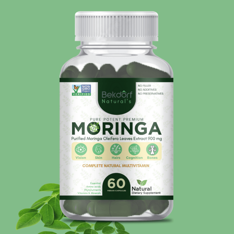 Bekdorf natural's Pure Moringa Leaves Extracts,Standarized to 5% saponins(60 Vegan Capsules)